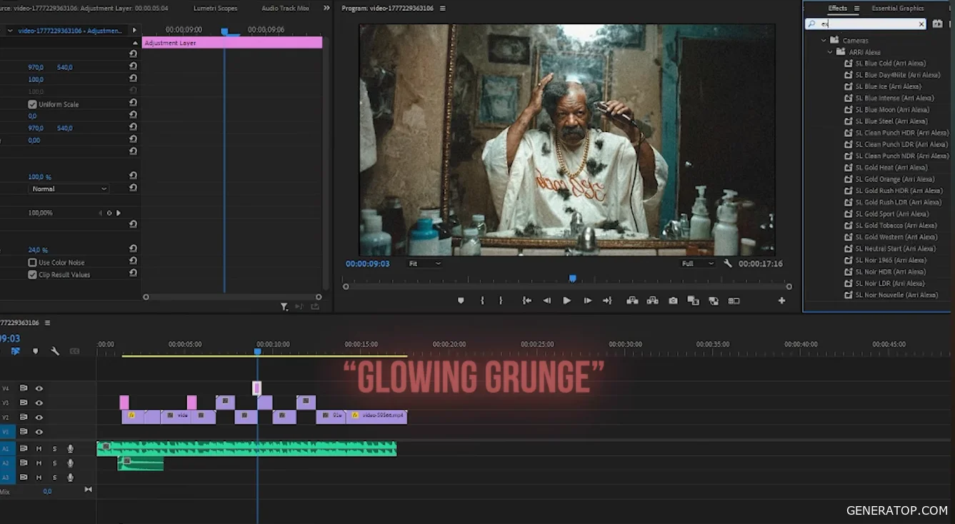 Color correction and sound design at the final stage of editing