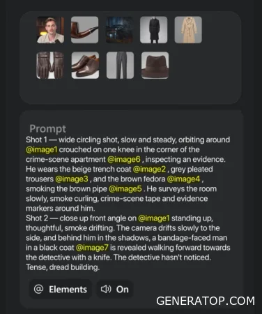 Using multiple reference images to generate a crime scene using AI.