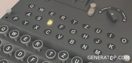 Diagram of the Enigma machine’s internal switching and rotors